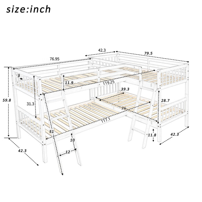 L Shaped Bunk Bed With Ladder