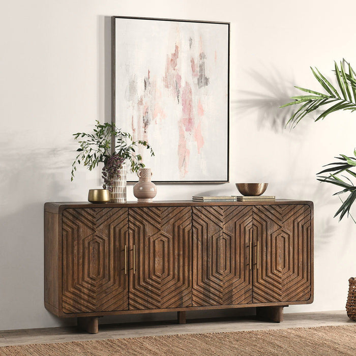 Holmes - 4 Door Sideboard - Artisan Brown