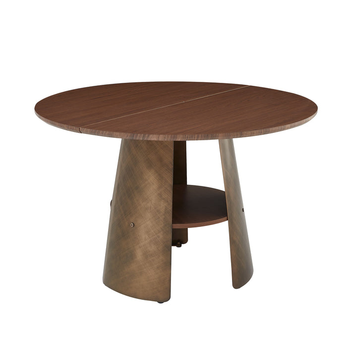 Round Dining Table - Reddish Brown / Walnut