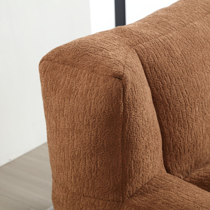 Modern Indoor Fluffy Bean Bag Chair With Memory Foam And Ottoman, Super Soft