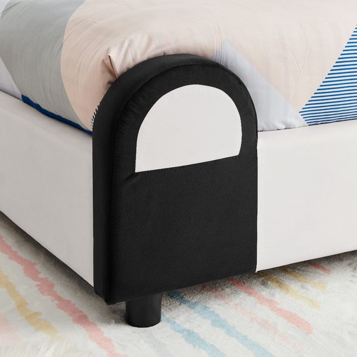 Twin Size Cute Panda Shaped Kids Bed - White / Black