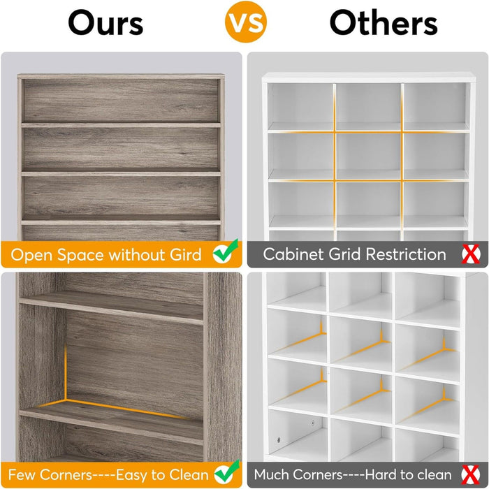 9 Tier Freestanding Shoe Cabinet, With Open Design