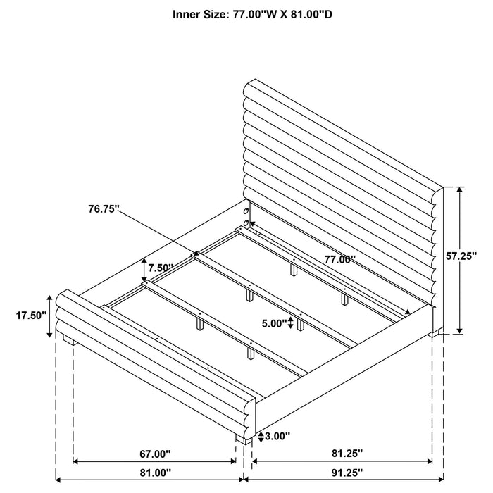 Fandango - Eastern Bed With Rolled Tufting - Gray
