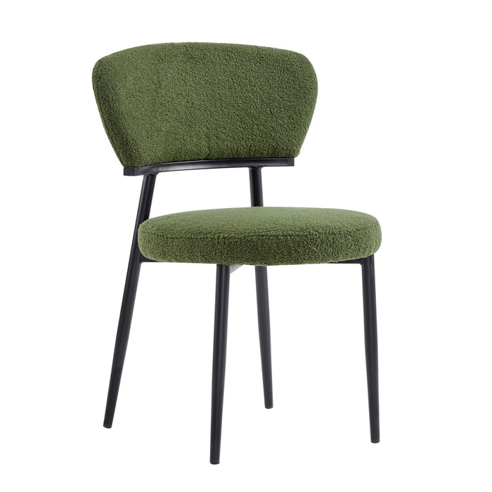 Upholstered Dining Chair (Set of 2) - Green Fabric