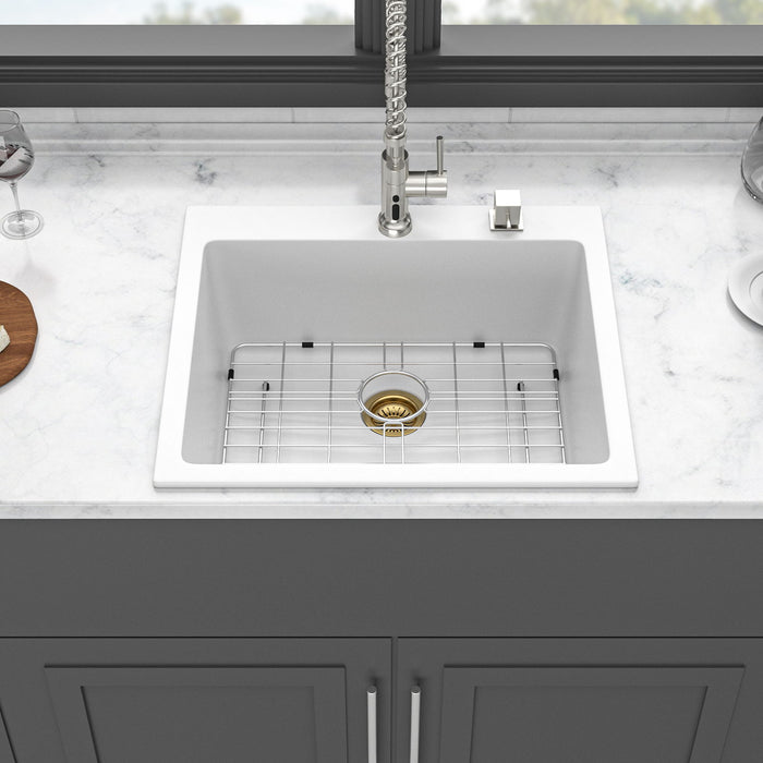 Quartz Kitchen Sink, Granite Composite, Drop In Sink With Durable Design