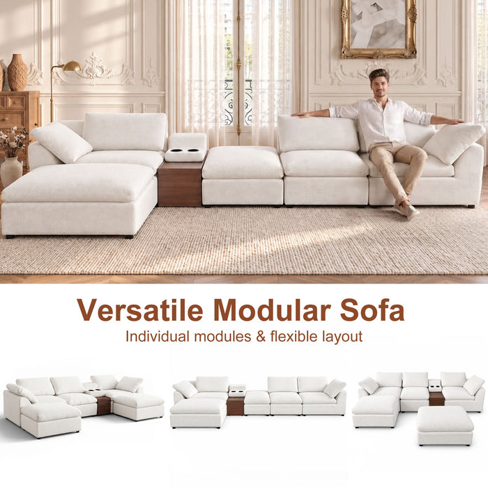 Modular Cloud Couch With Storage Console