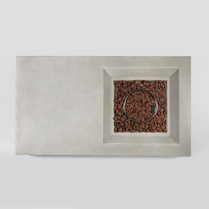 Propane Gas Fire Pit Table, 50000 Btu Rectangular Concrete Fire Pit For Outside Patio Deck Garden Backyard - Light Gray