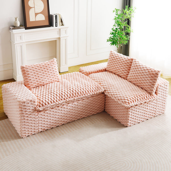 Modular Sofa, Convertible Twin Seat With Chaise Lounge