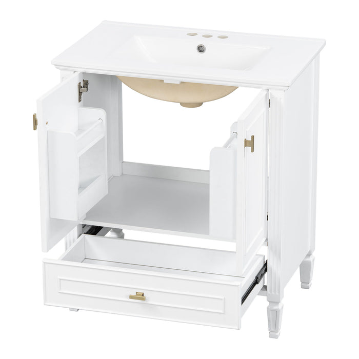 Freestanding Vanity With 1 Drawer & 2 Soft Close Doors With Door Mounted Storage