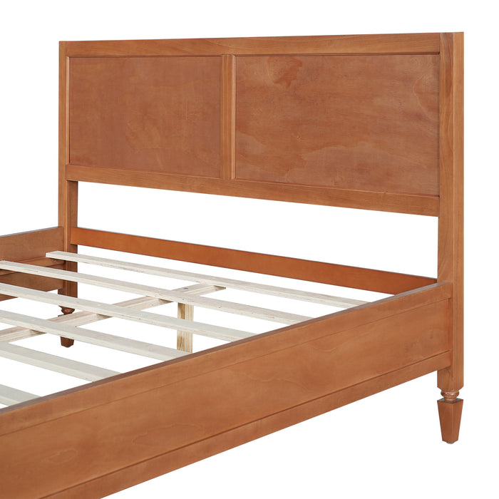 Classic Platform Bed Frame With Panel Headboard