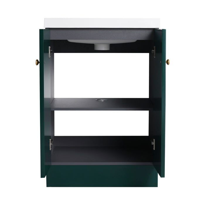 Contemporary Freestanding Bathroom Vanity With Resin Sink & Soft-Close Cabinet Doors