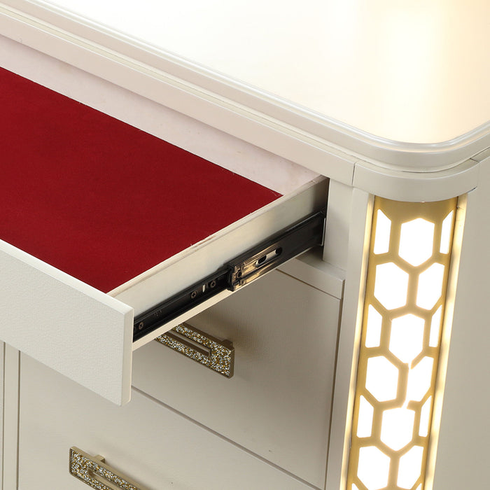 Jasmine - 8 Drawer Dresser With Side LED Lightning - Beige