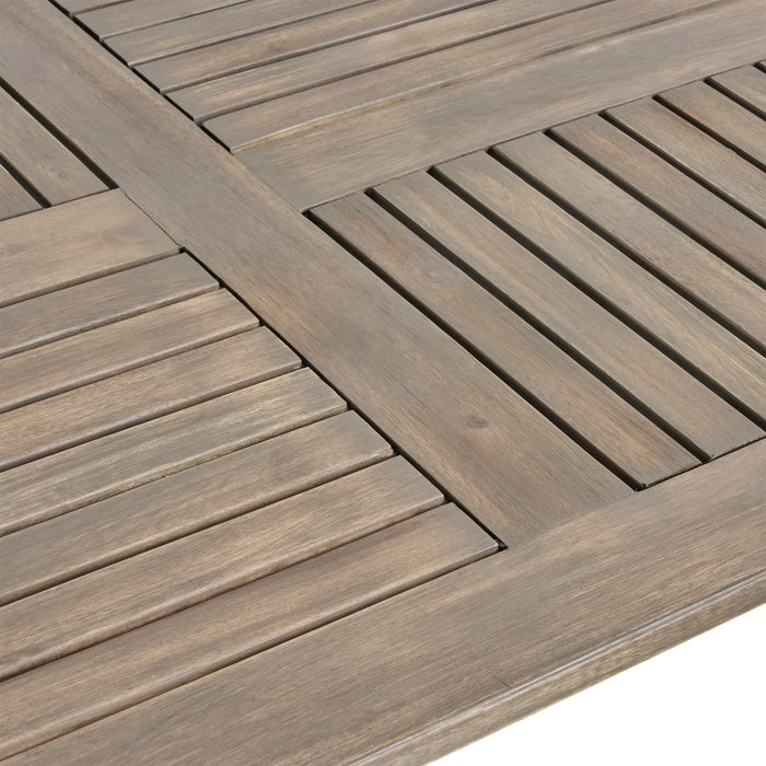 Outdoor Table With Smooth Lines, Slat Top