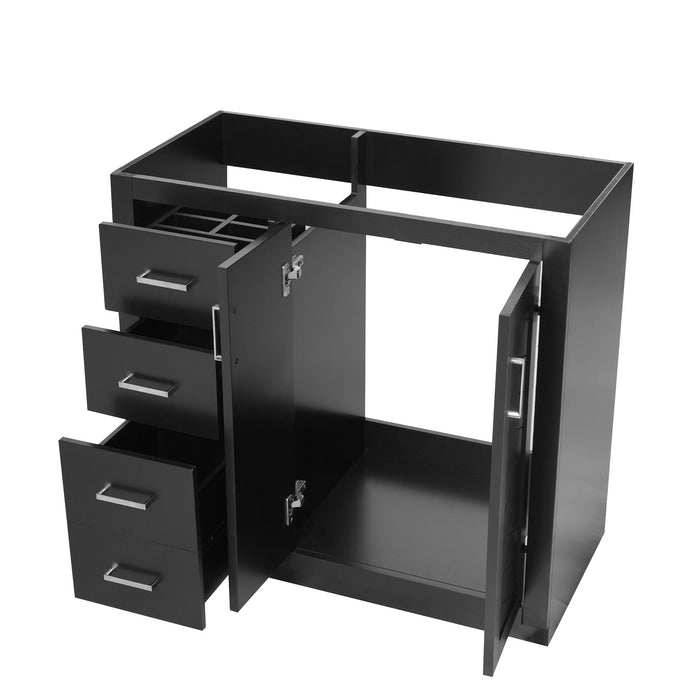 Retro Style Bathroom Vanity, 3 Drawers & Soft Closing Doors