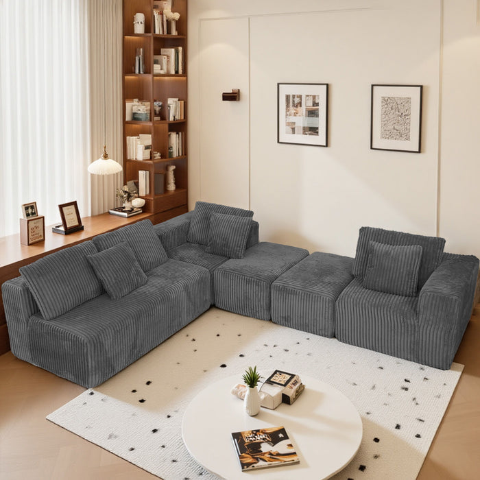 Modular U-Shaped Sectional Sofa With Reversible Design