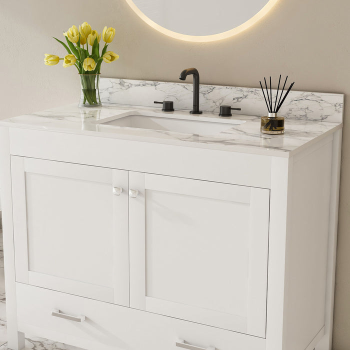 43" Bathroom Vanity Multi Functional Cabinet - White