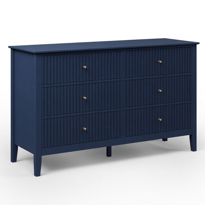 Modern 6 Drawer Fluted Dresser