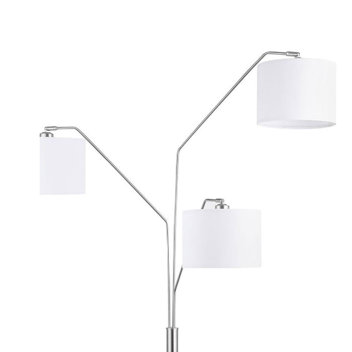 Trio Drum Shade Floor Lamp - Silver