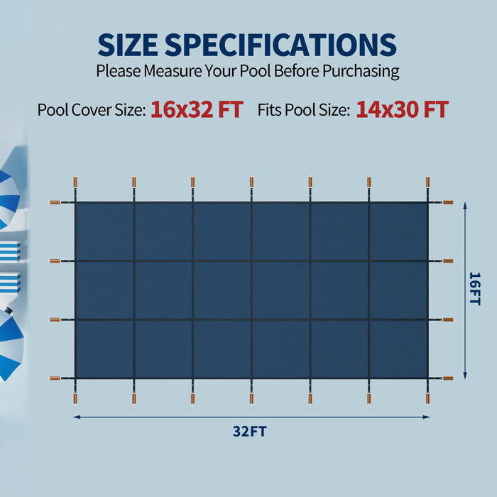 Swimming Pool Safety Cover - Blue