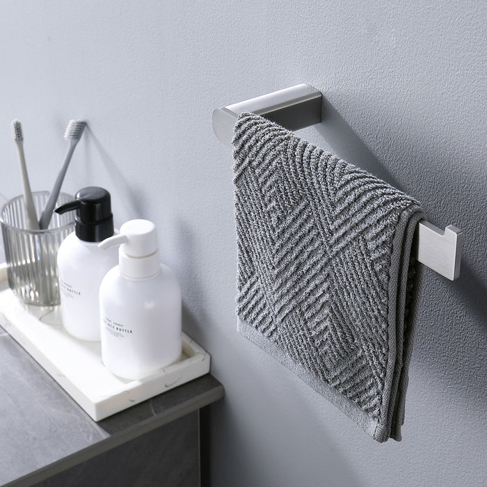 4 Pieces Bathroom Hardware Set Single Towel Bar, Towel Holder, Toilet Paper Holder