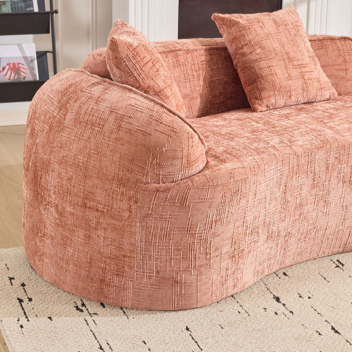 Curved Compressed Sofa, Nordic-Style Design For Living Room