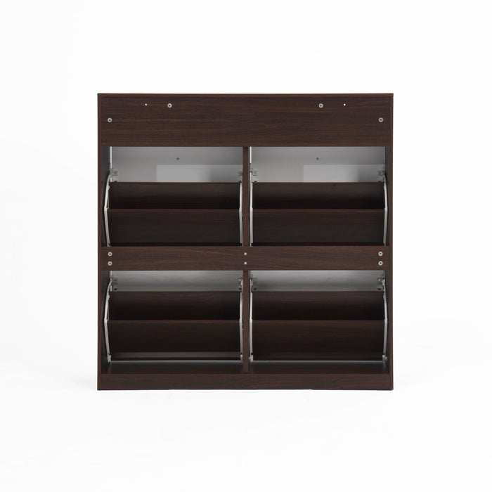Modern Freestanding Shoe Storage Cabinet With 4 Flip Drawers