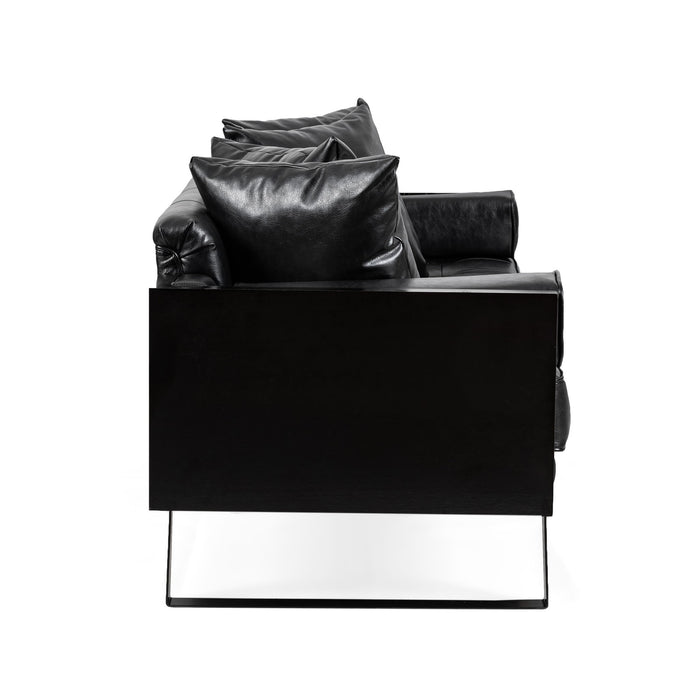 Contemporary Oversized Loveseat With Accent Pillow