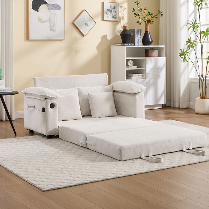 Upholstered Futon Convertible Floor Sofa Bed