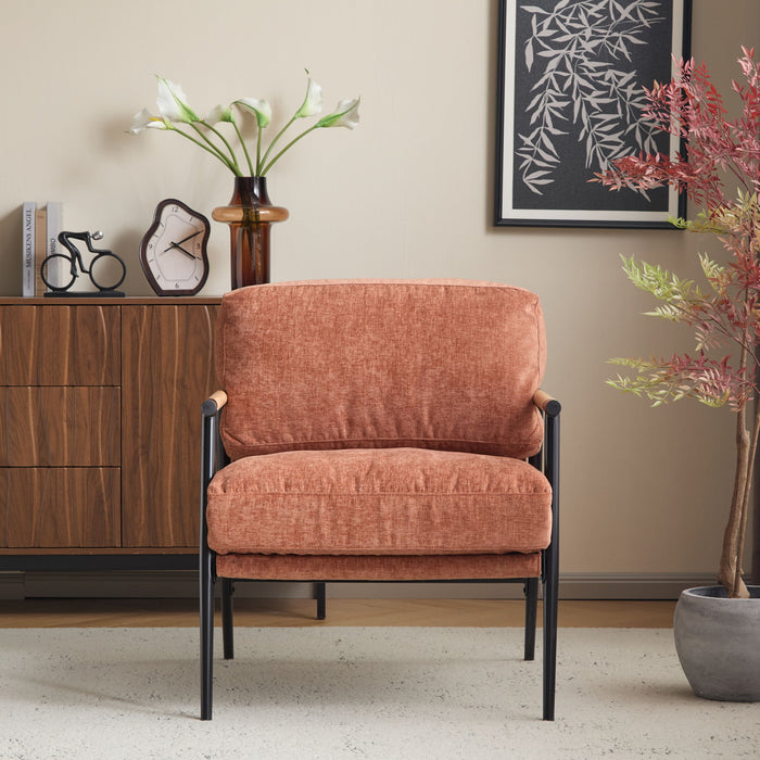 Modern Accent Chair With Plush Cushions, Cozy Seating