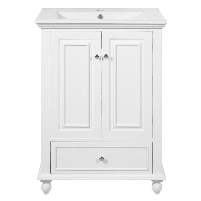 Modern Bathroom Vanity With Sink, Cabinet With Drawer And Dividers, Rectangular Storage Unit