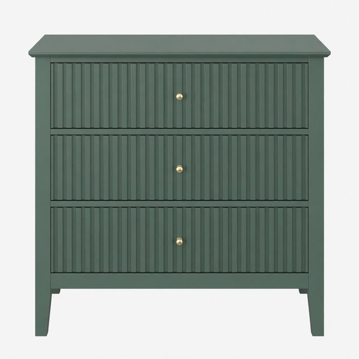Fluted 3 Drawer Nightstand With Soft Close Slides