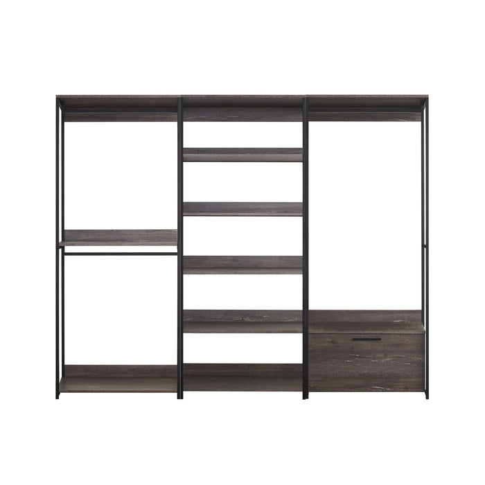 Monica - Walk In Closet System With Modular Design Melamine - Rustic