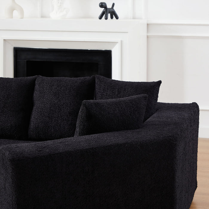 L - Shaped Modular Sofa With Deep Seat And 11 Pillows