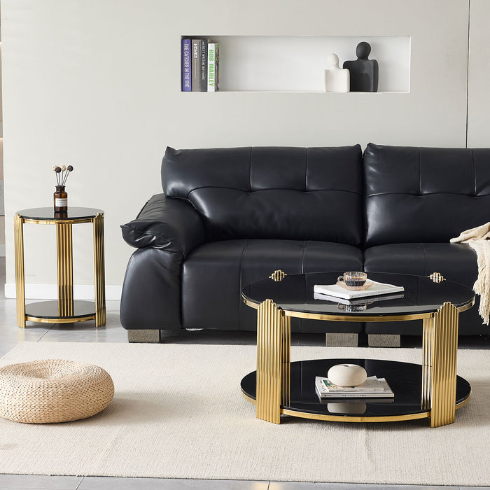 Round Table With Double Layer Storage