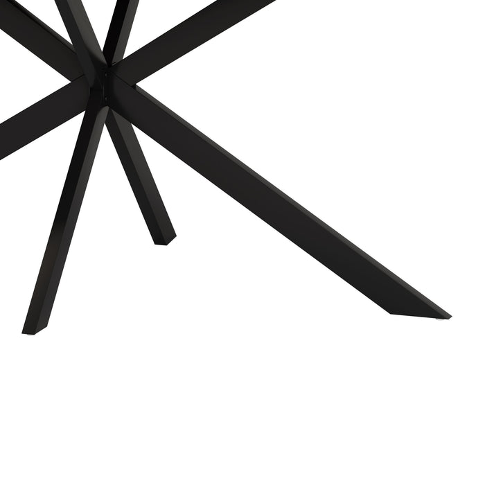 Retro Rectangular Stretch Dining Table With Embossed Center Plate