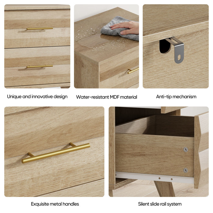 Medieval Double Drawer Bedside Table