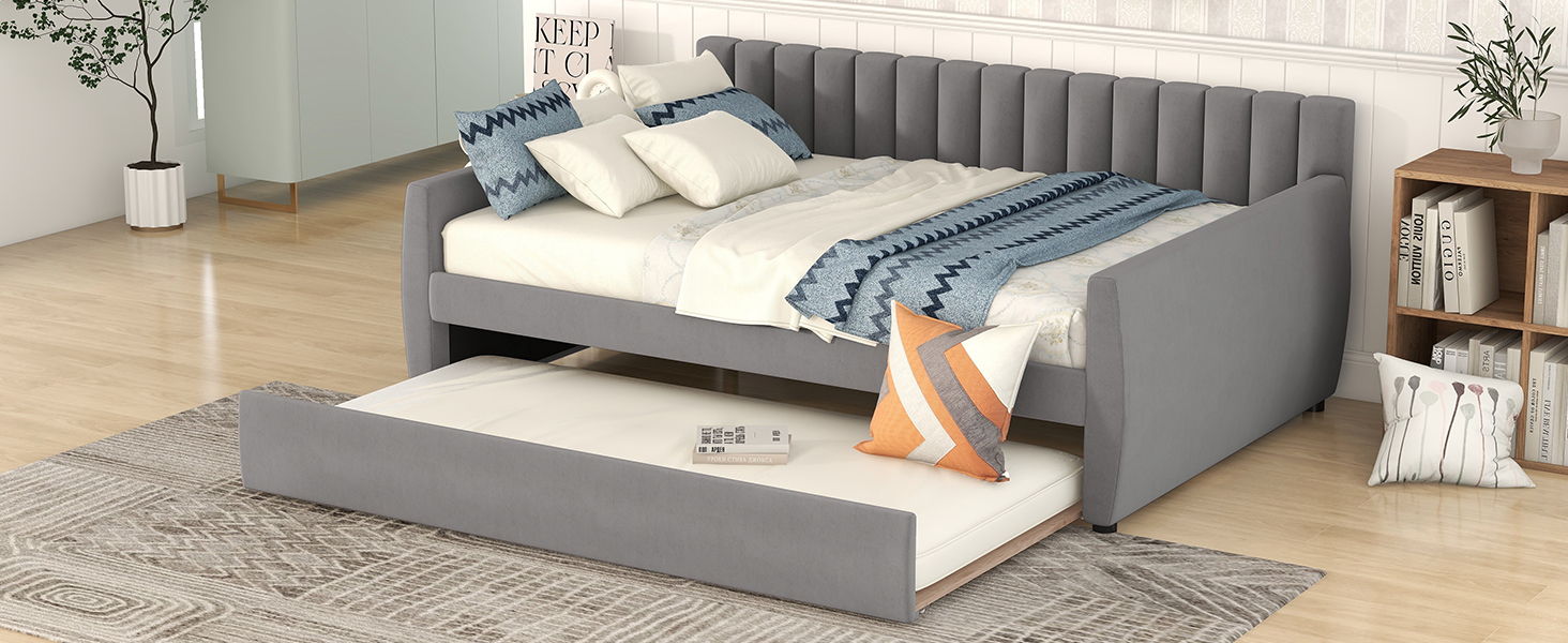 Upholstered Daybed With Slat Support