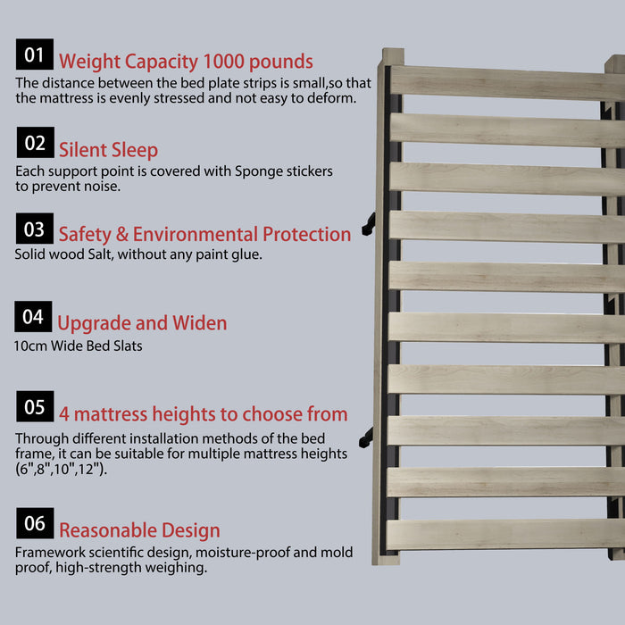 Luxury Upholstered Platform Bed With Oversized Padded Backrest And Solid Wood Frame