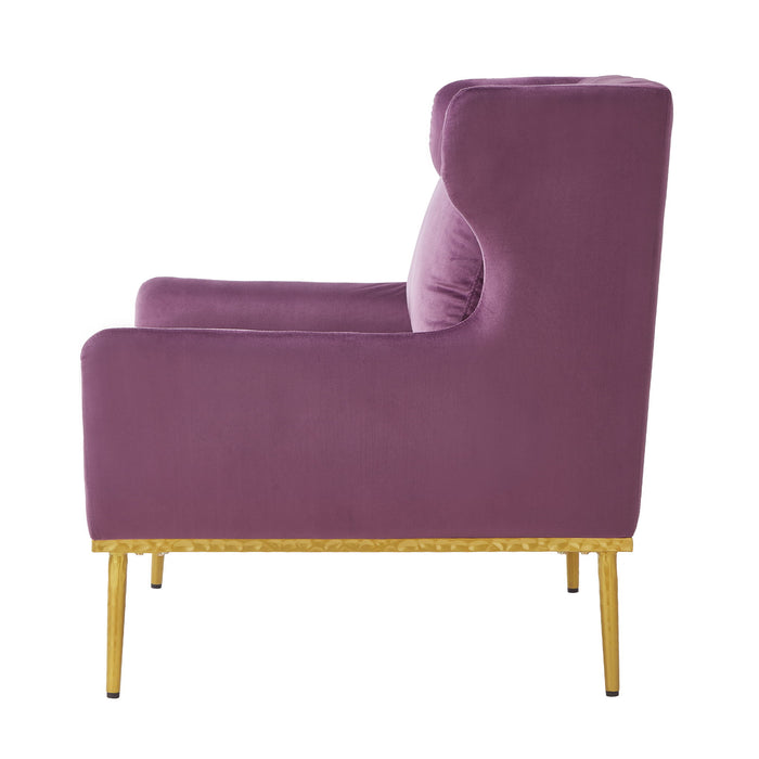 Elegant Curved Armrest Accent Armchair