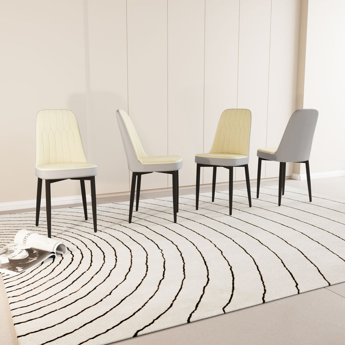 Modern Dining Chair With Cushions And Metal Legs