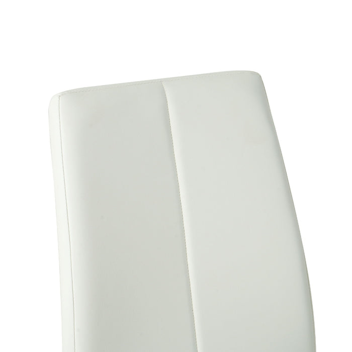 Modern Upholstered Dining Chair (Set of 4) With Electroplated Metal Legs - White