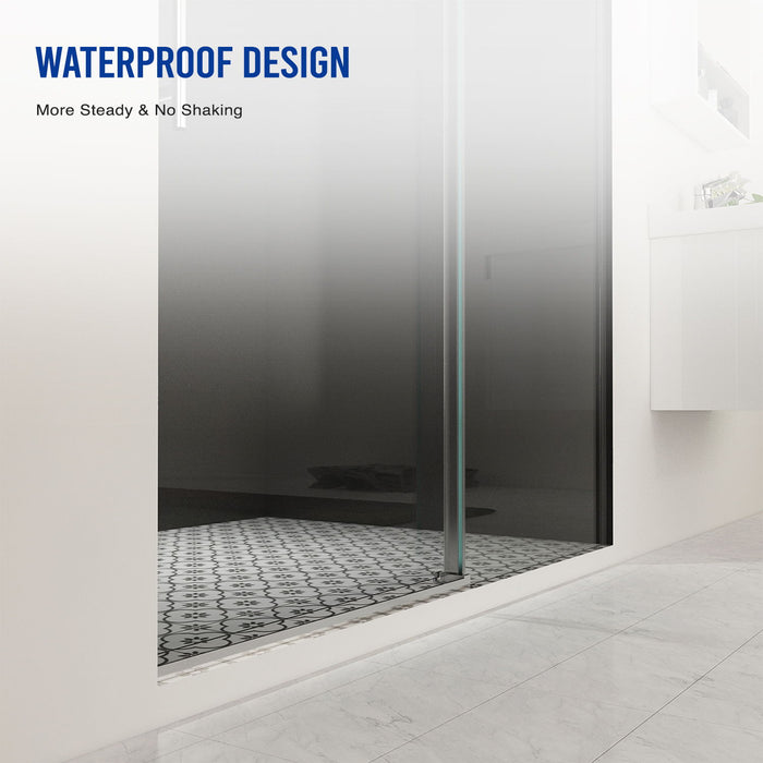 Frameless Shower Door, Sliding Shower Door, With Premium Thick Tempered Glass Shower Enclosure, Double Side Easy Clean Coat, Finished With Buffer - Chrome