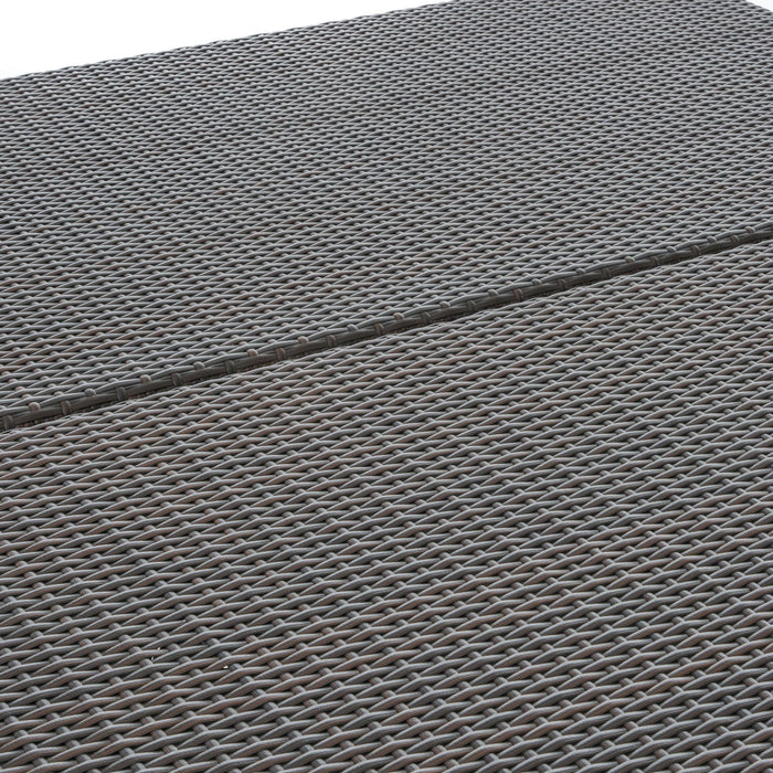 Outdoor Square Rattan Wicker Dining Table - Brown