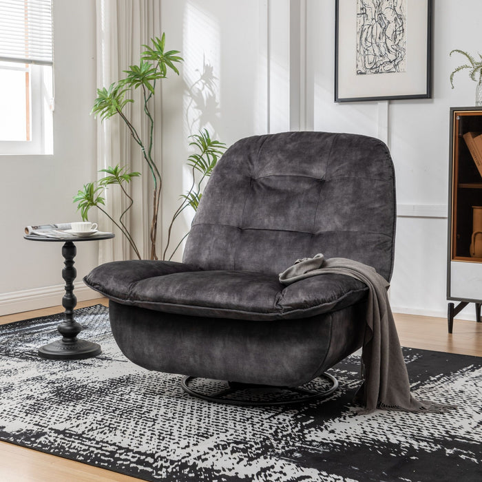 Modern Swivel Gliding Recliner Chair With Rocking Function And Phone Holder, Large Comfortable