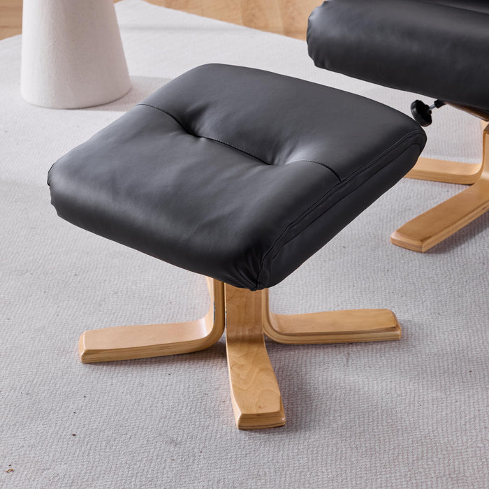 Upholstered Heated Massage 360° Swivel Accent Chair With Ottoman