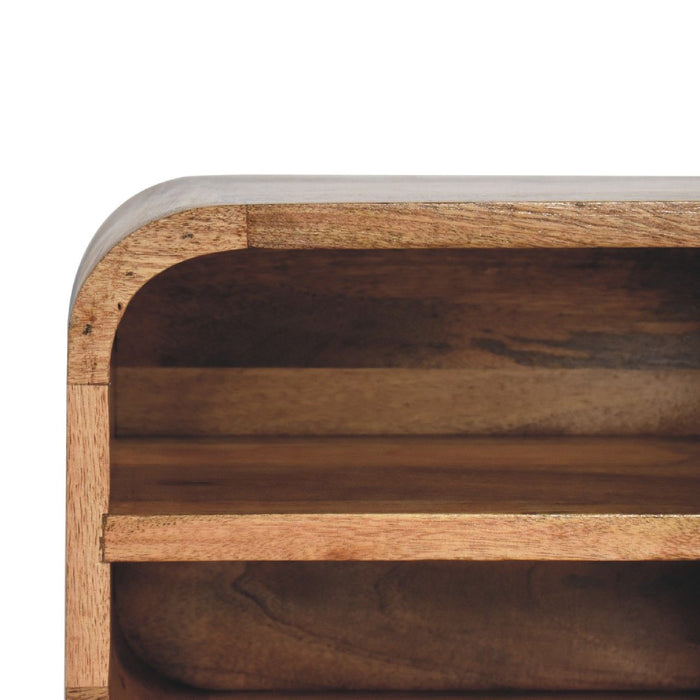 Floating Open Curve Nightstand - Oak