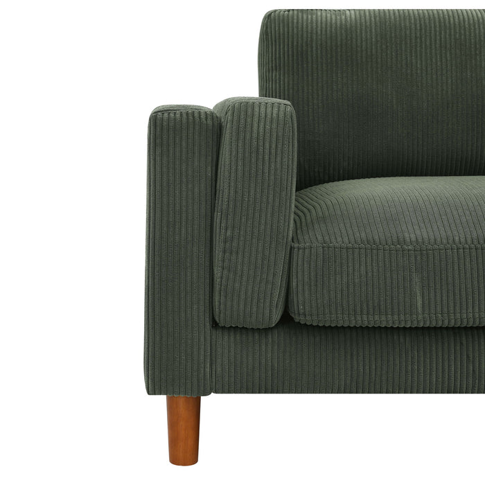 Upholstered Square Arm Sofa - Dark Green