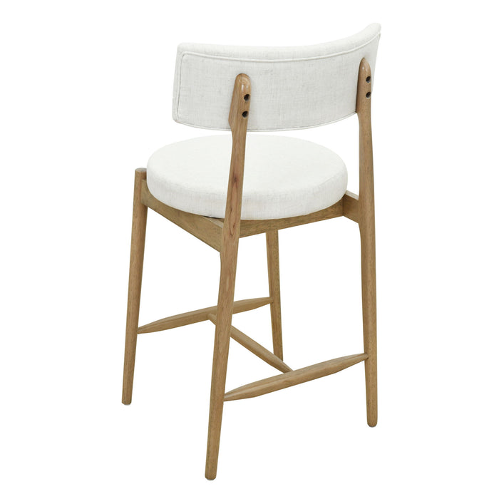 Mid Century Modern Counter Stools, Fabric Upholstered Chairs