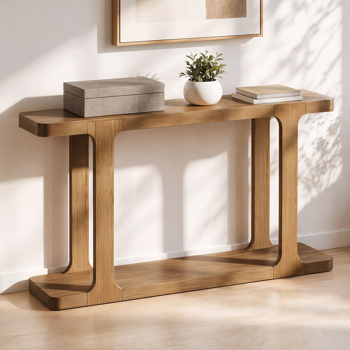 Console Table & Bottom Shelf - Walnut