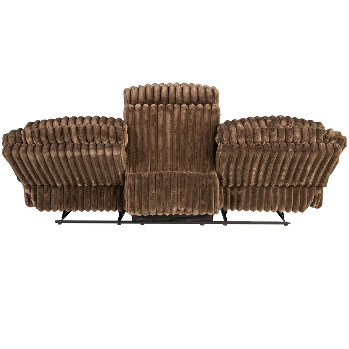 Motion Recliner Sofa With Fold-Down Table, Manual Recline, Charging Station & Cup Holders